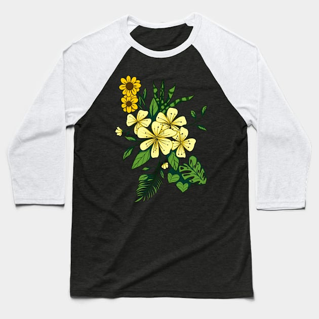 flowers Baseball T-Shirt by satu_empat